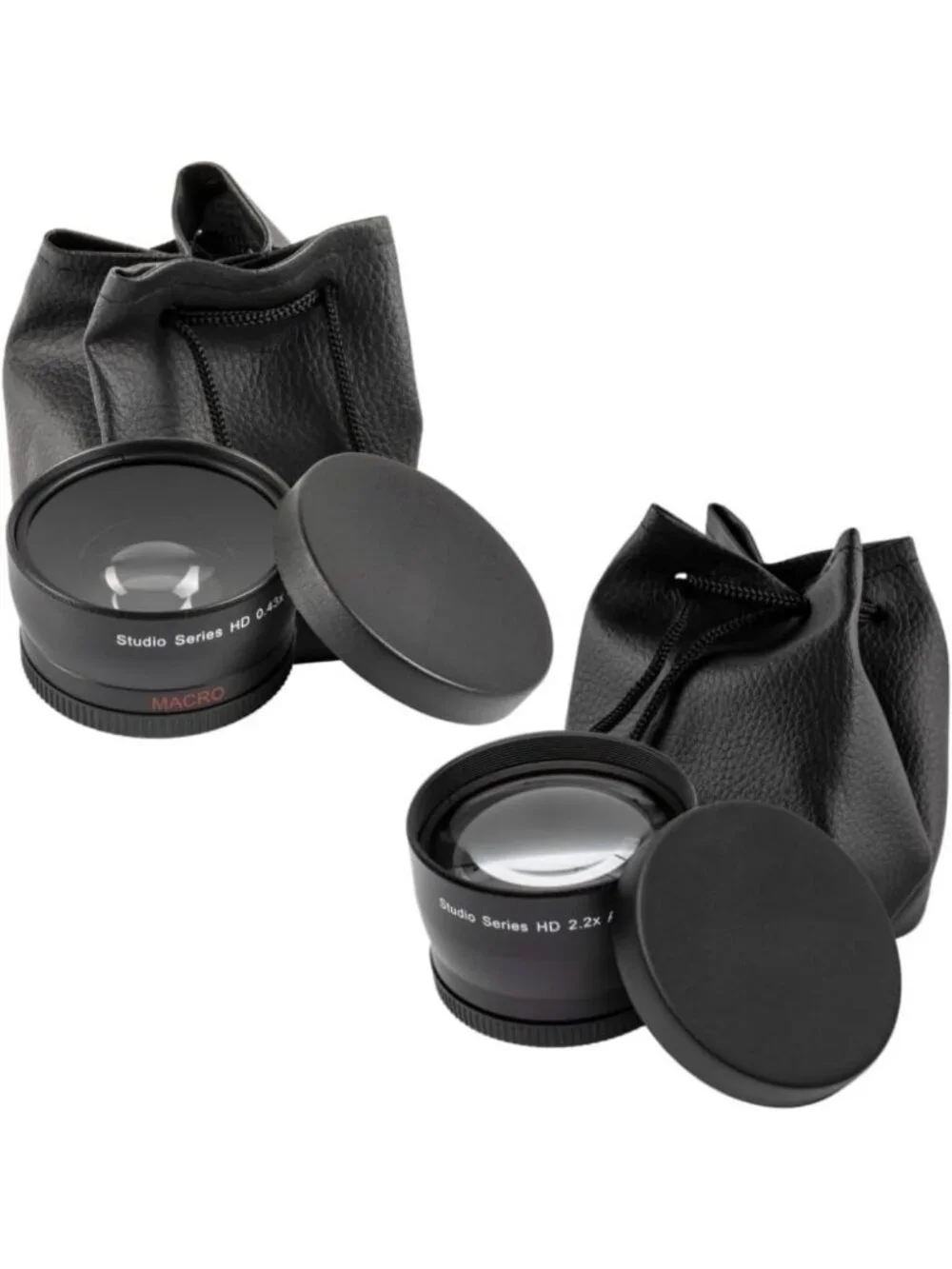 37mm HD Multi-Coated Wide Angle & Telephoto Lens Set with Pouches & Caps